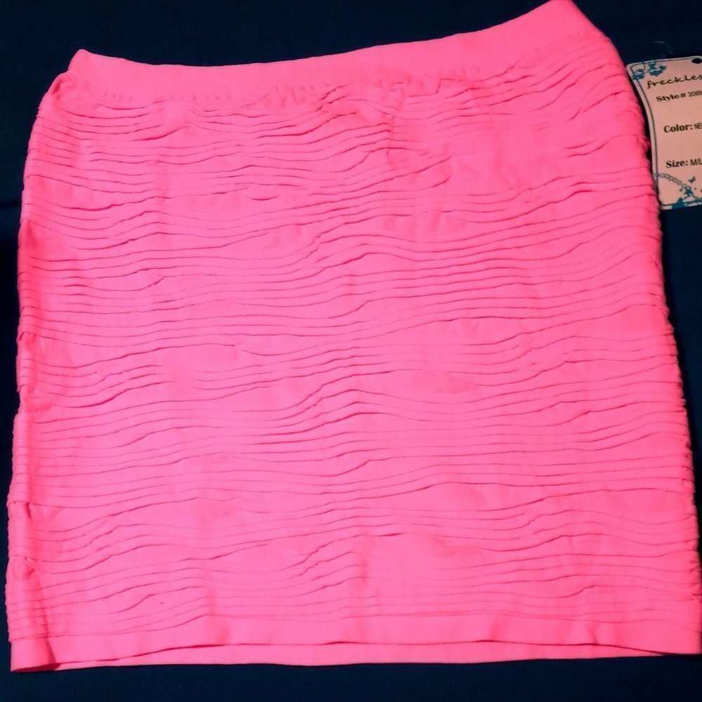 Freckles Neon Pink Stretchy Skirt - M/L
